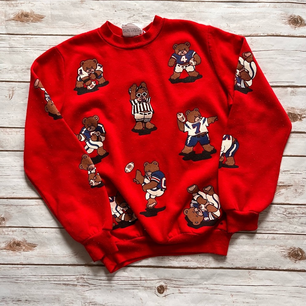 Scarab vintage kids football bear sweatshirt